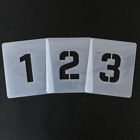 QBIX Zahlenschablonen Set - 10 x 8,5 cm - Zahlen & Symbole - Zahlen sind 5 cm hoch