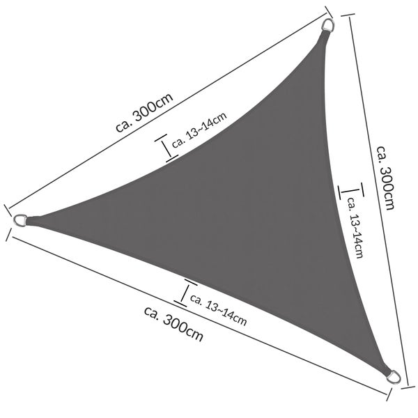 SolVision PS9 Sonnensegel 300x300x300cm dreieckig Anthrazit PE
