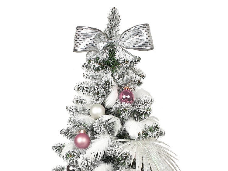 LAALU Dekorierter künstlicher Weihnachtsbaum POLAR PINK 60 cm mit LED-Beleuchtung IN FLOWER