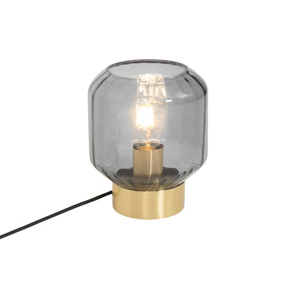 Tischleuchte mit Lampenschirm aus Glas und Sockel