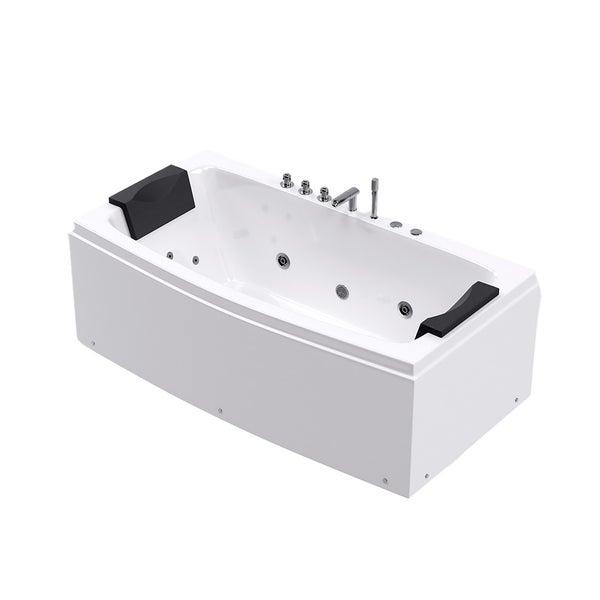 Home Deluxe - Whirlpool Badewanne - NOOR - weiß mit Handbrause und Massage - ca. 173 x 80 x 84 cm I Indoor Badewanne, Spa, 2 Personen