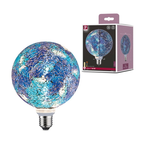 Miracle Mosaic Edition Standard 230V LED Globe G125 E27 470lm 5W 2700K dimmbar Blau