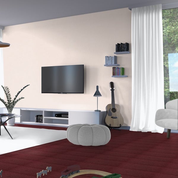 Teppichboden Meterware in Rot mit Velours Oberfläche 500 cm Breite (Meterware)