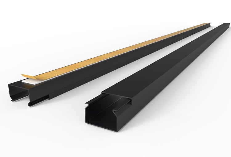 CILSON WDK2516SS Art.-Nr. 6700150.2.10 Kabelkanal Selbstklebend 25x16mm 20m, Schwarz - 10 Stück 2 m / 2000 mm, Breite und Flache Kabelabdeckung, Einfaches Zuschneiden