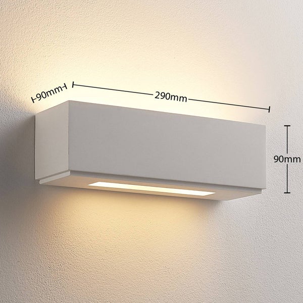 Lindby Wandleuchte, Wandlampe Innen Benno (Modern) in Weiß aus Gips/Ton (2 flammig G9) - Wandstrahler Wandbeleuchtung Schlafzimmer / Wohnzimmer Licht nach oben & unten Wohnzimmerleuchte