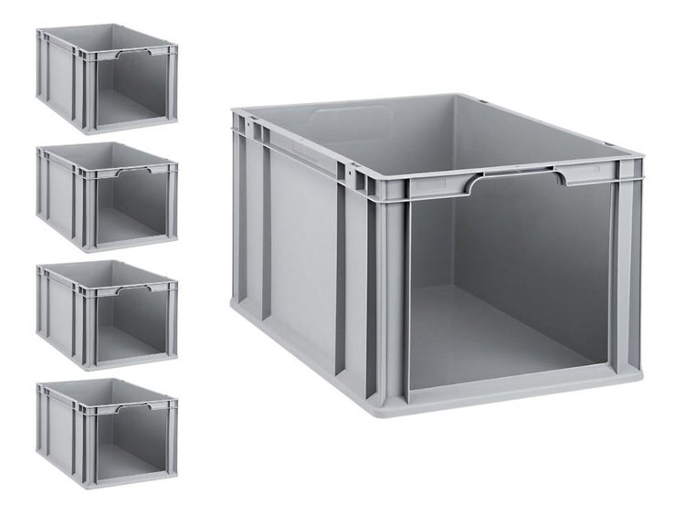 PROREGAL SparSet 5x Eurobox NextGen Store HxBxT 32 x 40 x 60 cm 65 Liter Front Offen Eurobehälter Transportbox