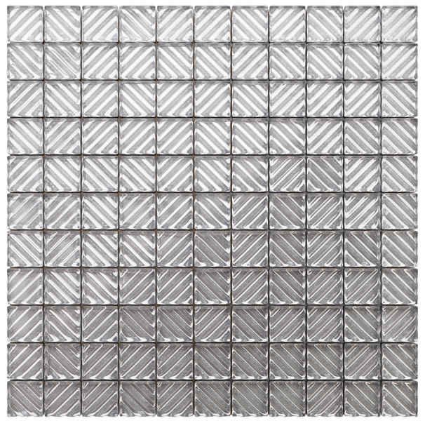 Glasmosaik auf Netz für Bad und Küche 30cm x 30cm  - Silver Labirynth
