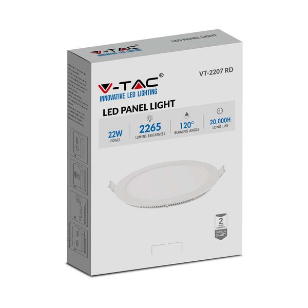 Verpackung einer V-TAC LED-Panel-Leuchte