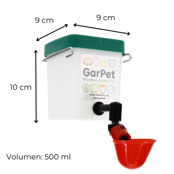 Beckentränke Küken Nager Hasen Hühner Geflügel Wasser Becken Tränke Trinkflasche 500 ml