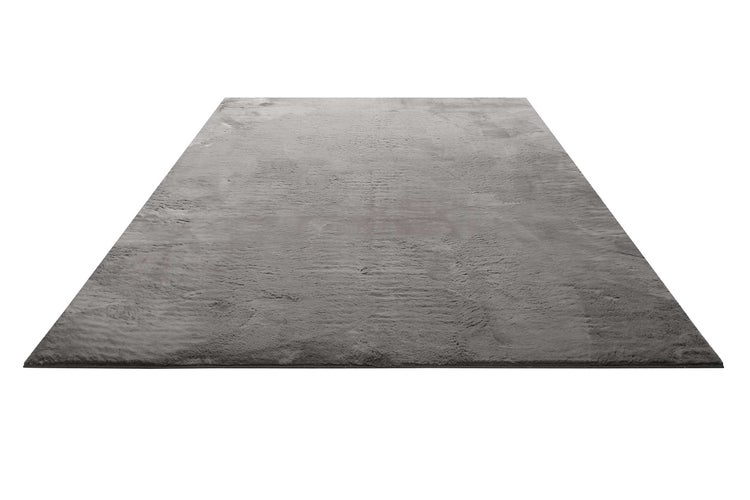 Kunstfell Teppich Grau Anthrazit soft & weich Villa Rosso Homie Living 133x200 cm