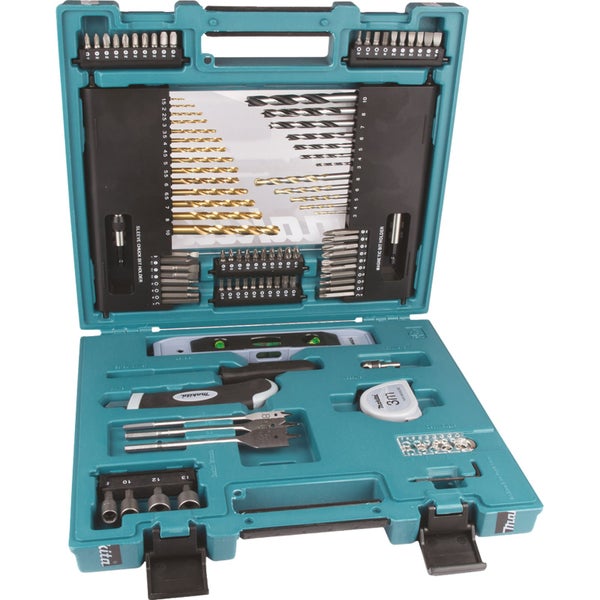 Makita Werkzeugkoffer mit Bohrern, Bits und Zubehör