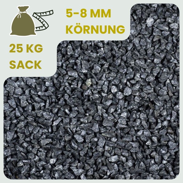 Grauwacke Splitt im 25 Kilogramm Sack, Körnung 5 bis 8 Millimeter