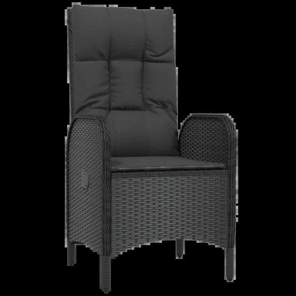 Gartenstühle 2 Stk. Poly Rattan Schwarz