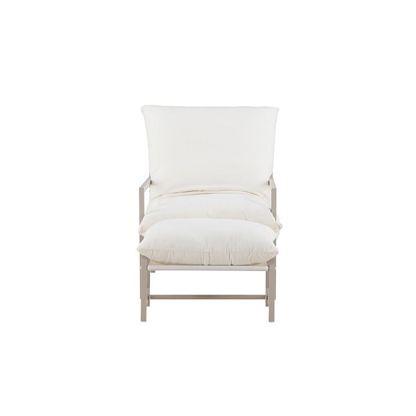 Gartenstuhl mit Fußhocker und Polster