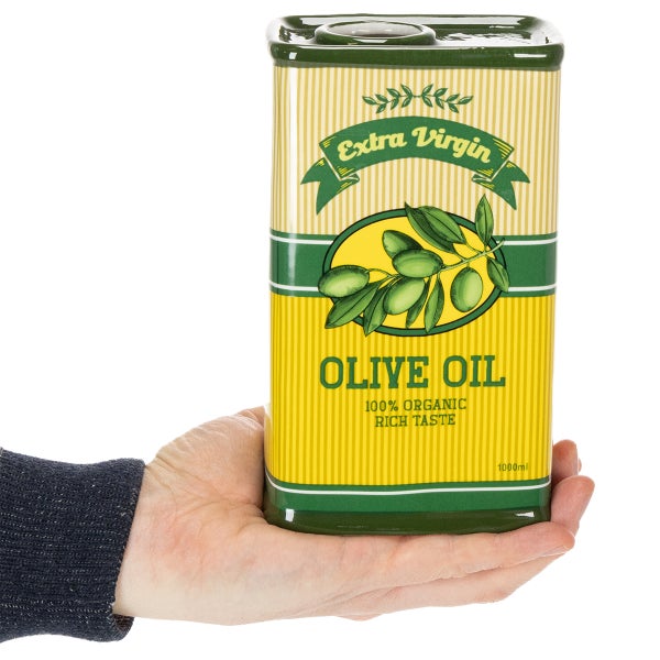 Blechkanister mit nativem Olivenöl extra