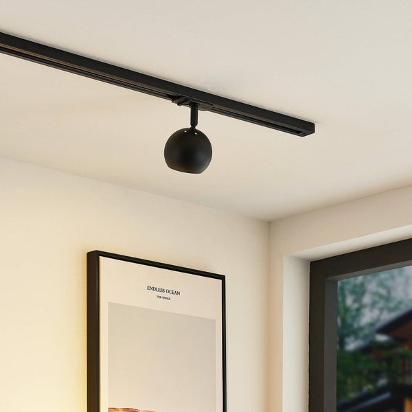 Lindby Stromschienenleuchte Linaro (Modern) in Schwarz aus Metall (1 flammig, GU10) - 1-Phasen Stromschiene Stromschienenstrahler Flurleuchte