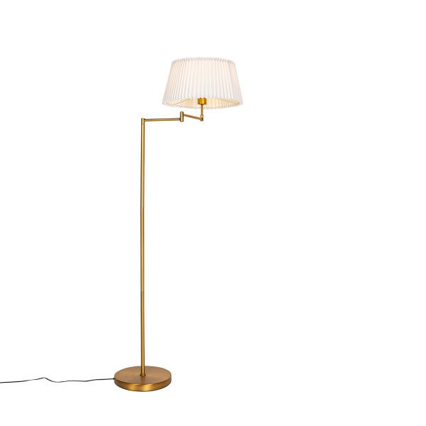 Stehlampe mit plissiertem Lampenschirm