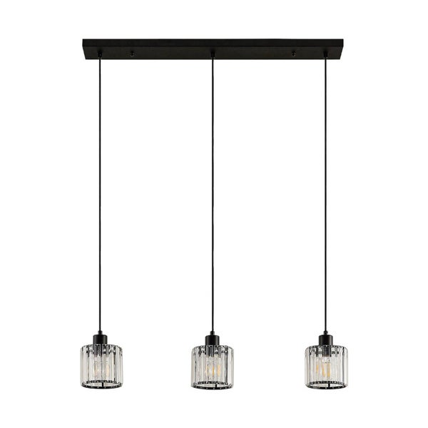 Hängelampe mit drei Leuchten und Zylinderförmigen Glasschirmen