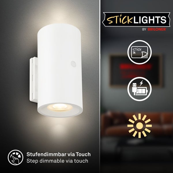 LED Wandleuchte Wandlampe ohne Stromanschluss Bewegungsmelder Akku ohne Bohren