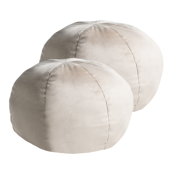 Zwei runde Sitzkissen aus Stoff