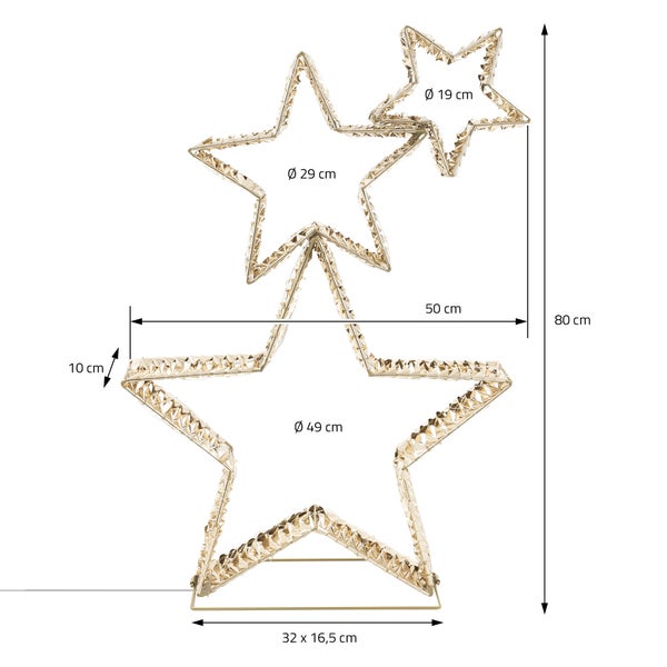 Dekorative Sternleuchte mit Abmessungen