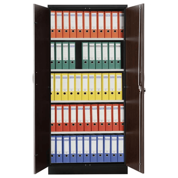 PROREGAL Aktenschrank Beetle 4 Fachböden HxBxT 195 x 92 x 42 cm Schwarz & Wenge