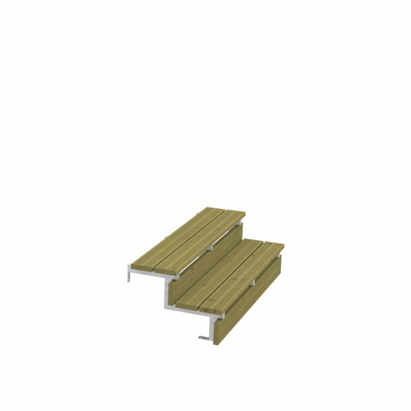 3er Set Stahl Treppenwange 2 Stufen - Option für Setzstufen-Höhe 34cm