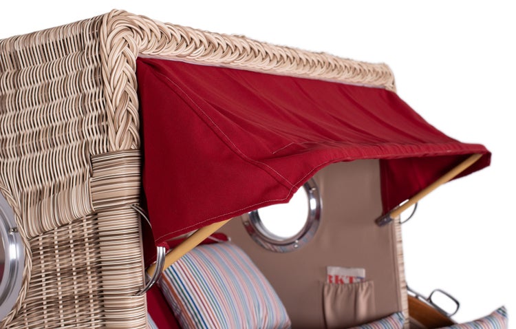 Strandkorb Rantum Grande Teak PE shell Dessin 585