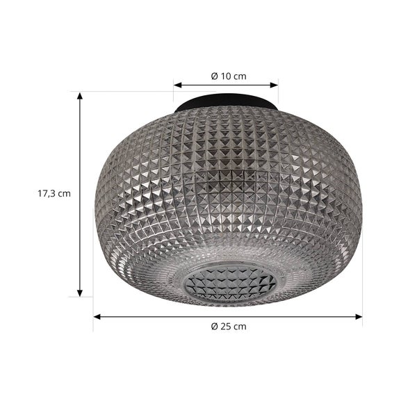 Lindby Deckenlampe Hildur in Alu aus Glas (1 flammig, E27) - Deckenleuchte Lampe Wohnzimmerleuchte