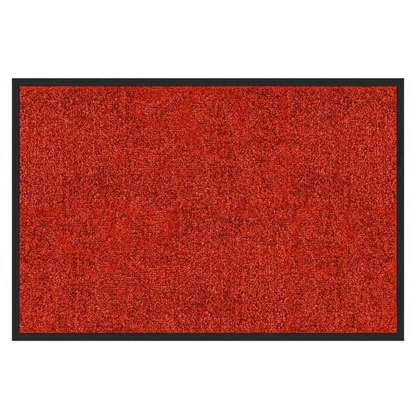 FLOORDIREKT Fußmatte Rhine - Unicolor - Schmutzfangmatte für Innen & Außenbereiche - Rot - 90 x 300 cm