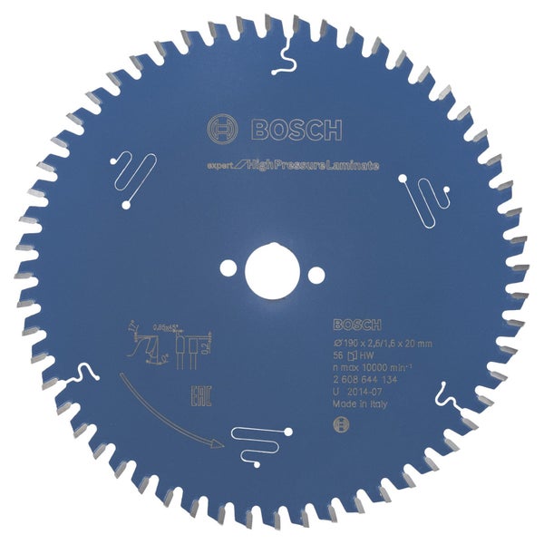 Bosch Kreissägeblatt Expert for High Pressure Laminate für Handkreissägen 190 x 20 x 2,6 mm 56 - 2608644134