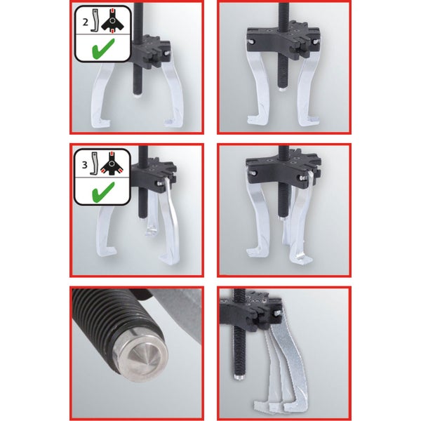 Abzieher mit zwei und drei Armen Darstellung