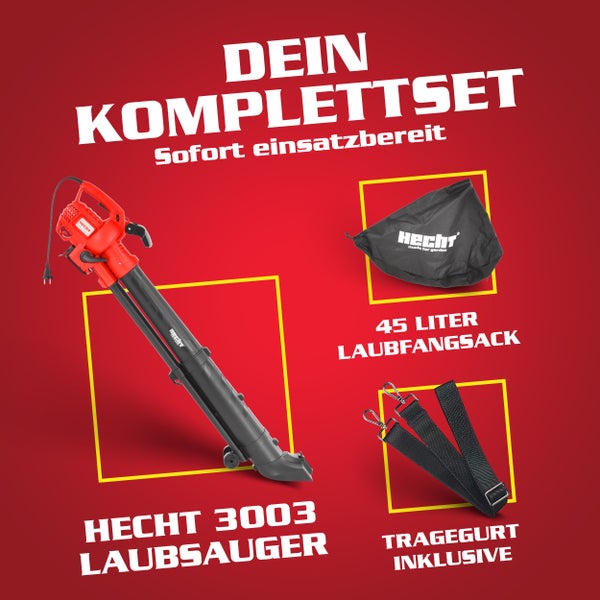 Hecht 3003 Laubsauger Komplettset mit Fangsack und Tragegurt
