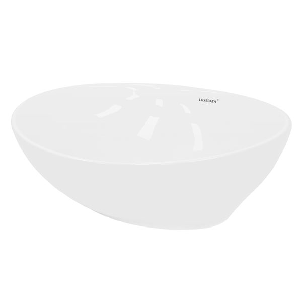 ECD Germany Waschbecken Waschtisch ca. 410 x 330 x 142 mm aus Keramik Weiß Aufsatzbecken Aufsatzwaschbecken Handwaschbecken Aufsatzwaschtisch Spülbecken Becken Wasserfall Waschschale Waschschüssel