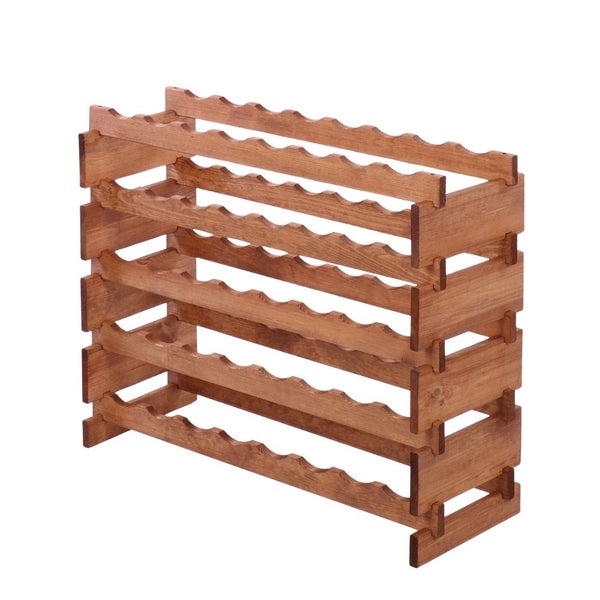 Weinregal VINOTECA FLEX PRO HxBxT 65x84x28cm 40 Flaschen auf 5 Ebenen Massives Kiefernholz Braun geölt