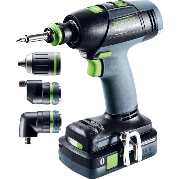 Festool Akku-Bohrschrauber T 18+3 HPC 4,0 I-Set / 2x 4,0 Ah Akku + Ladegerät + Zubehör im Systainer - 577609
