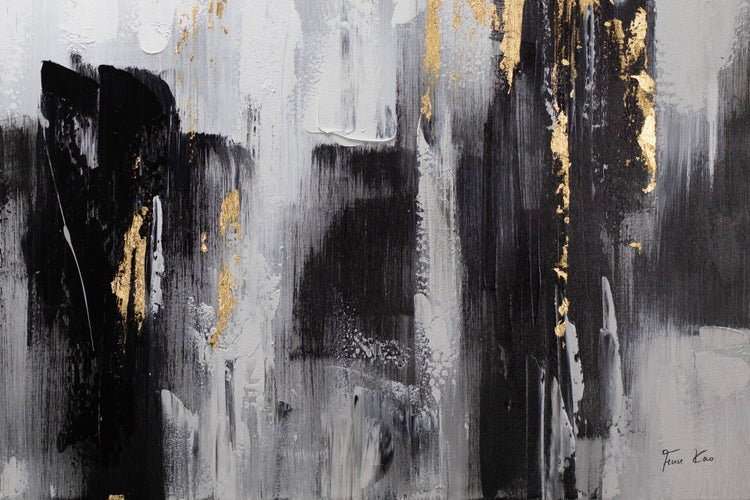 Handgemaltes Gemälde Acrylfarbe 120x80cm Schwarz