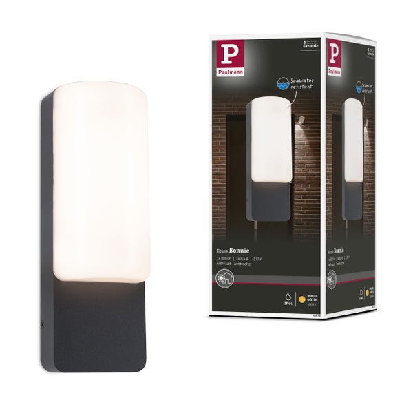 LED Außenwandleuchte Bonnie IP44 93x77mm 3000K 8,5W 560lm 230V Anthrazit Aluminium