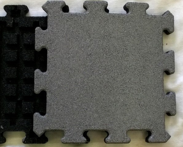 Gummifliese Schwarz 25 mm - 50 x 50 cm - Puzzle System Herzstück