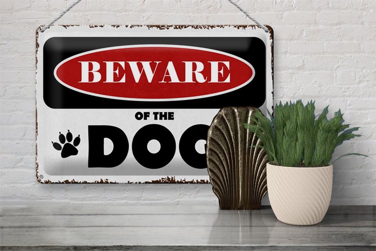 Blechschild Spruch 30x20cm beware of the dog Vorsicht Hund