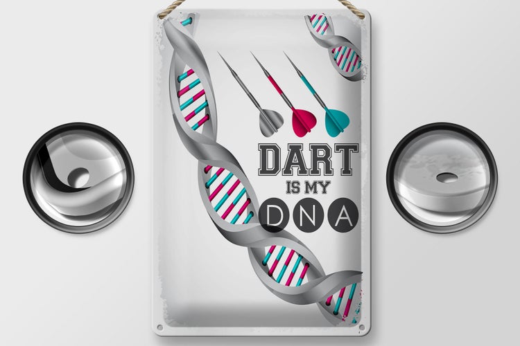 Blechschild Spruch 20x30cmDart is my DNA Schild