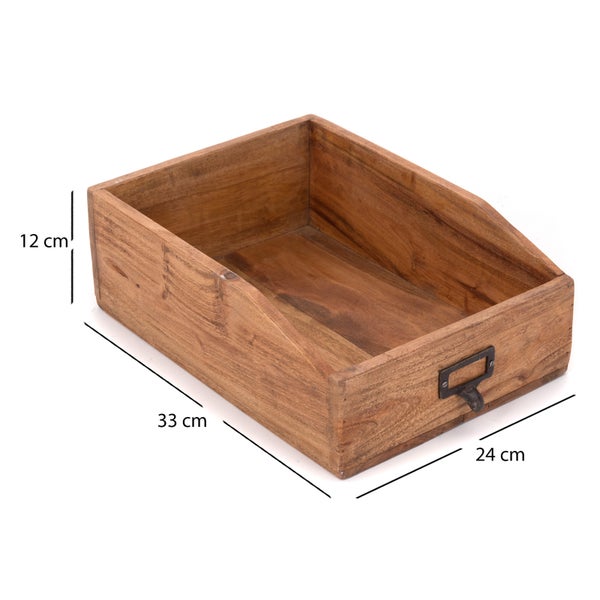 Dokumentenablage Carta Mahagoni Holz, etikettierbarer Griff 01 natur-vintage