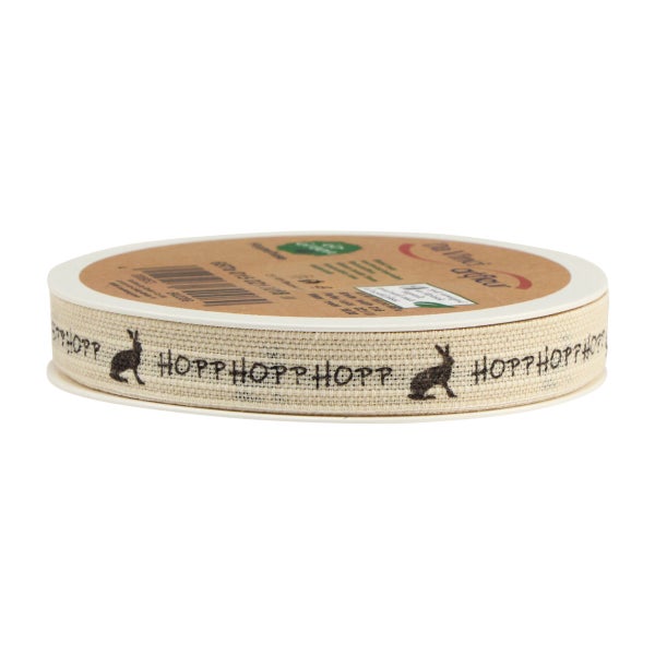 Dekoband mit Hasenmotiven auf einer Rolle