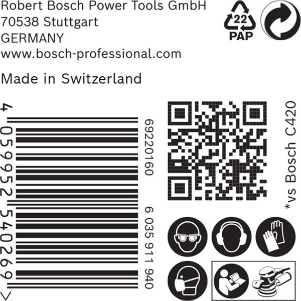 Bosch 50x Expert M480 Schleifnetz für Exzenterschleifer 125 mm G 400 - 2608900688