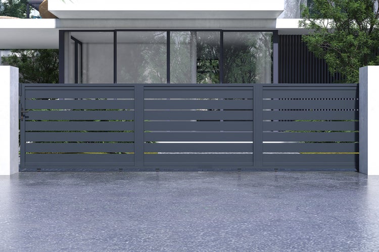 Schiebetor 6m VOGEL H.140cm Aluminium + Tor VOGEL H140 GRAU