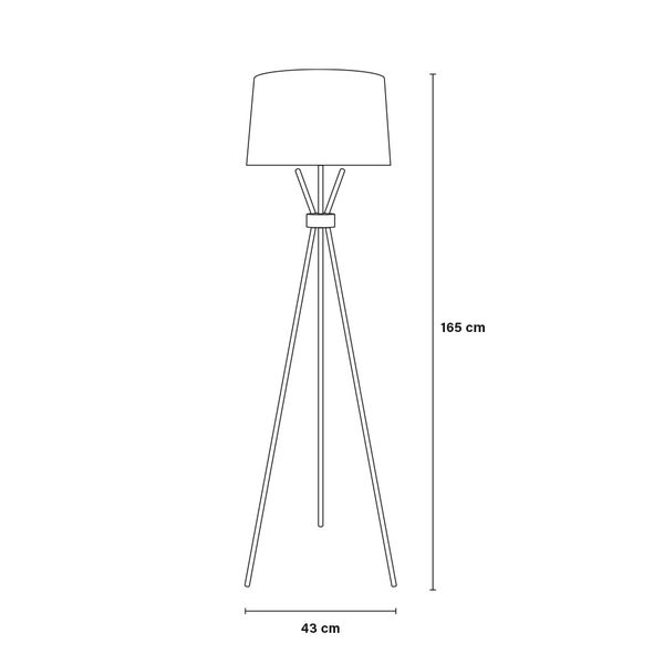 Home Deluxe - Stehlampe LUNA - Schwarz / Gold, Blendfreies Licht, 54,5 x 165 cm, Metall / Rattan I Stehleuchten Bodenlampen Standlampe