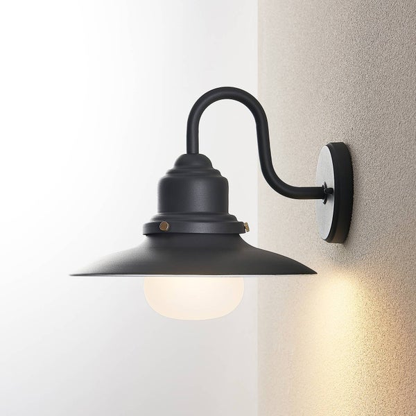 Lindby Wandleuchte außen Roisin (spritzwassergeschützt (Retro, Vintage Antik) in Alu aus Metall (1 flammig E27) - Außenwandleuchten Wandlampe Led Außenlampe Outdoor für