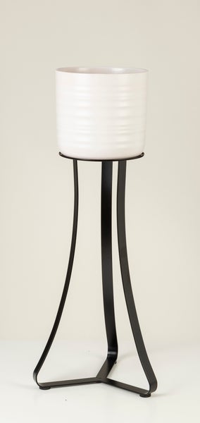 Scheurich Paris 51, Pflanzenständer/Blumenständer/Blumentopfständer/Postament aus Metall Farbe: Satin Black, 24 cm Durchmesser, 51,4 cm hoch, 29,6 l Vol.