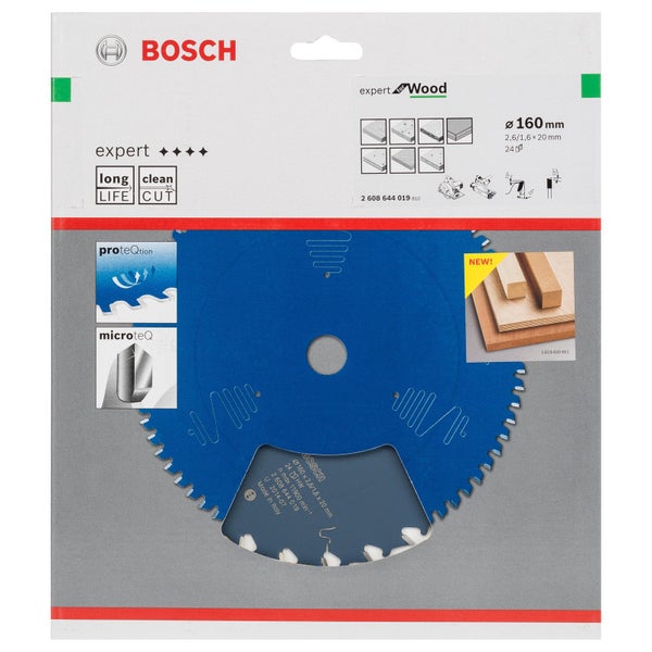 Bosch Kreissägeblatt Expert for Wood für Handkreissägen 160 x 20 x 2,6 mm 24 - 2608644019