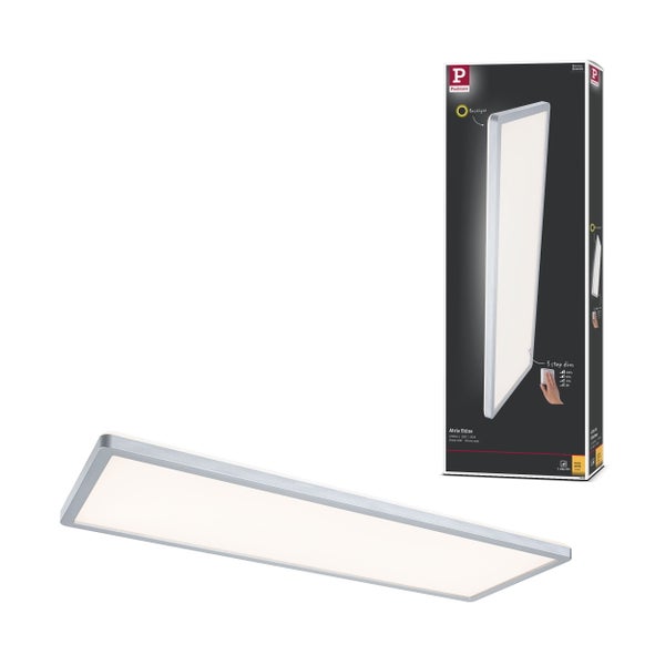 LED Panel 3-Step-Dim Atria Shine Backlight eckig 580x200mm 22W 1800lm 3000K Chrom matt dimmbar